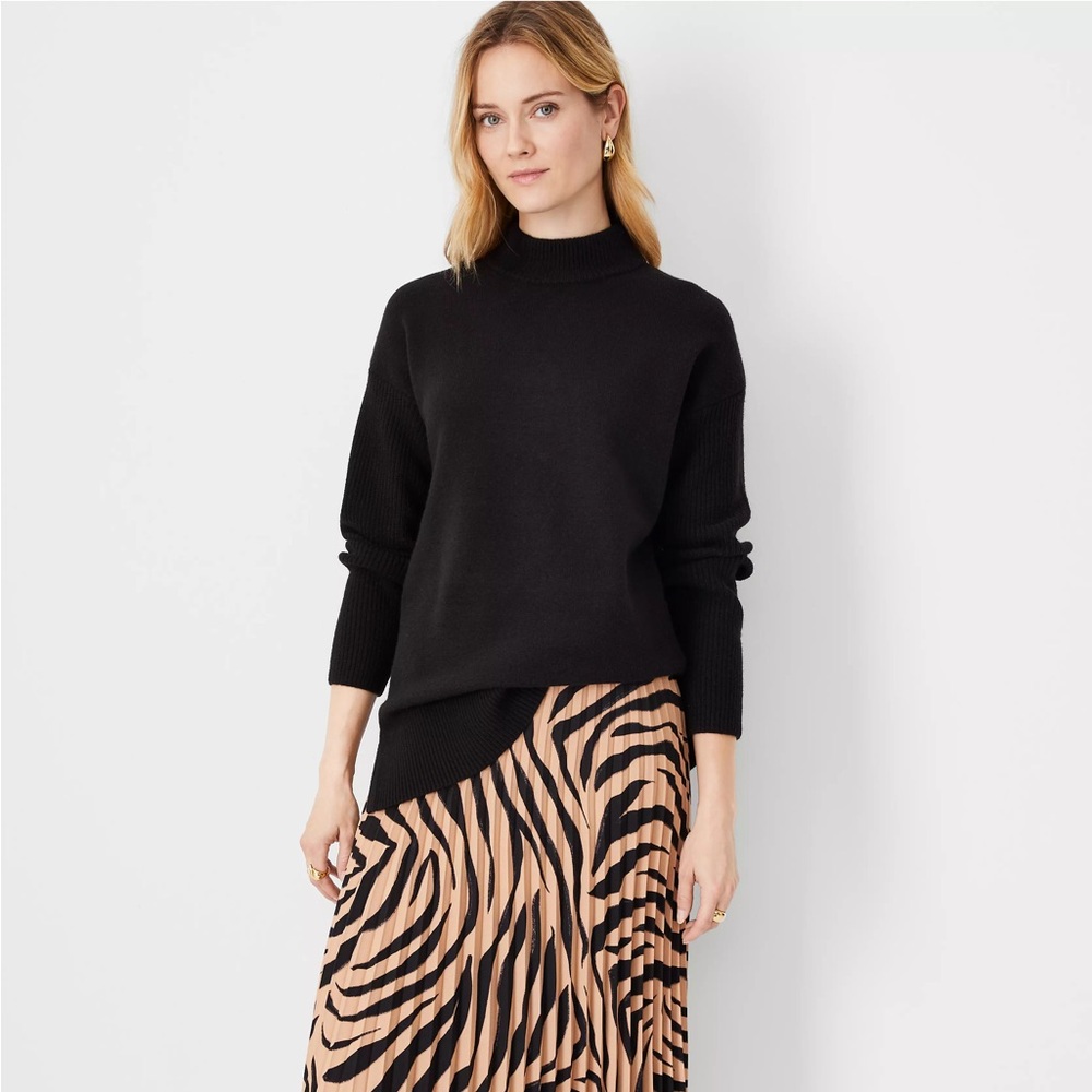 Ann Taylor Mock Neck Tunic Sweater